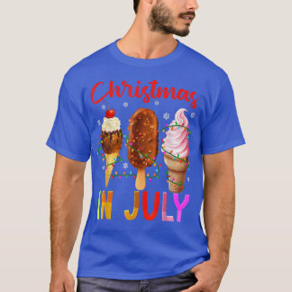 T-shirt Crème Glace Noël En Juillet Vacances Été Enfants