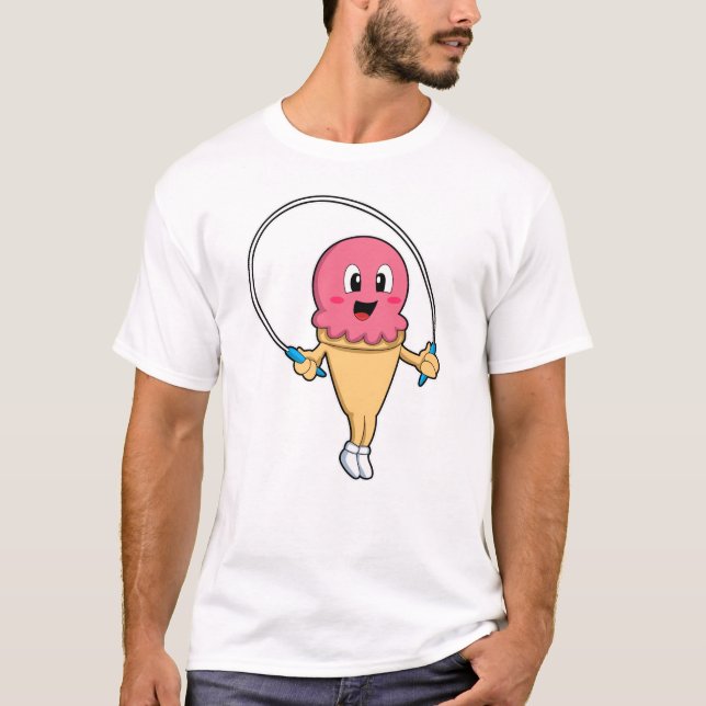 T-shirt Crème glacée à Fitness avec corde (Devant)