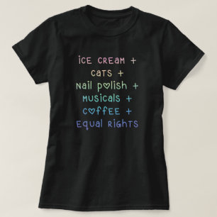 T-shirt "Crème glacée & chats & ongles polonais & droits é