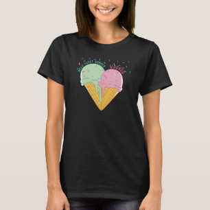 T-shirt Crème glacée Coeur Bonjour Été Crème glacée Crème 