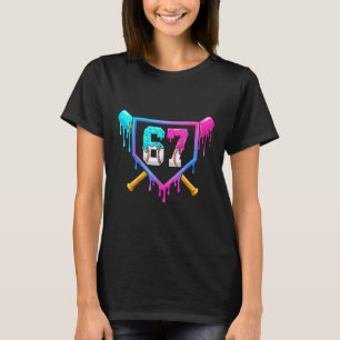 T-shirt Crème glacée de baseball qui coule 67 Six Sept Mèm