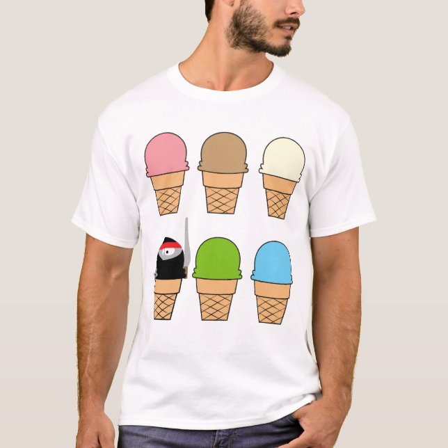 T-shirt Crème glacée de Ninja (Devant)