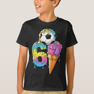 T-shirt Crème Glacée Dégoulinante Football Enfants Numéro