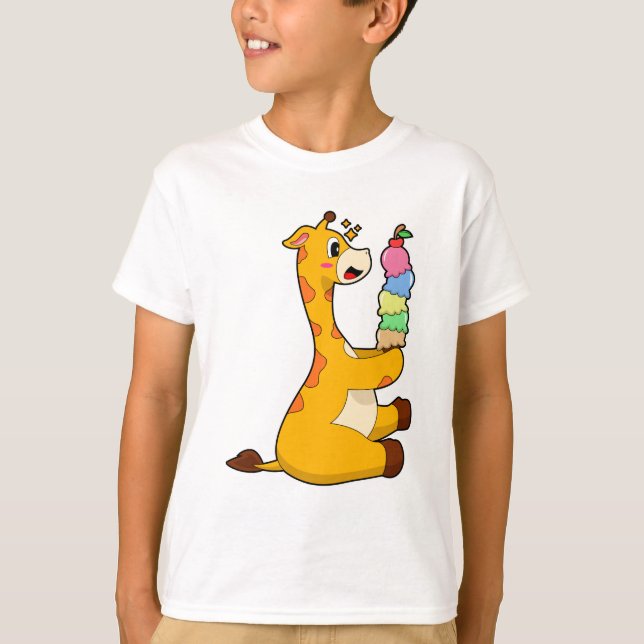 T-shirt Crème glacée Giraffe gaufre (Devant)