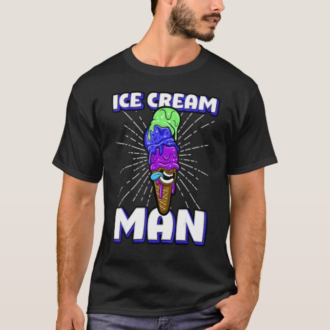 T-shirt Crème glacée Homme Willen Crème glacée Cône Scoops (Devant)