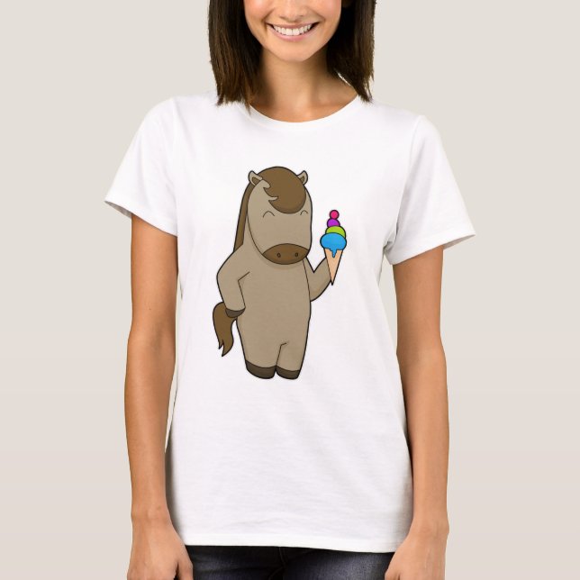 T-shirt Crème glacée Horse gaufre (Devant)