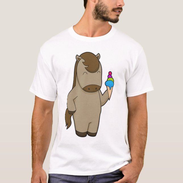 T-shirt Crème glacée Horse gaufre (Devant)