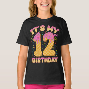 T-shirt Crème glacée mignonne C'est mon 12e anniversaire 1