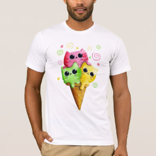 T-shirt Crème glacée mignonne de chat de Kitty