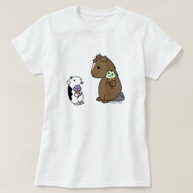 T-shirt Crème glacée porcine pourpre (Design devant)