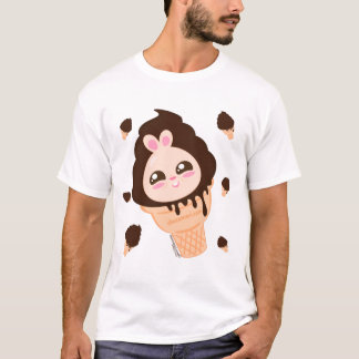 T-shirt Crème glacée potelée de lapin de Chocomari- Choco