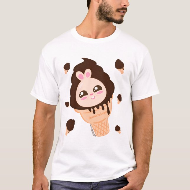 T-shirt Crème glacée potelée de lapin de Chocomari- Choco (Devant)
