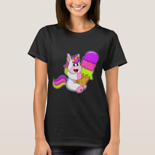 T-shirt crème glacée Unicorn gaufre (Devant)
