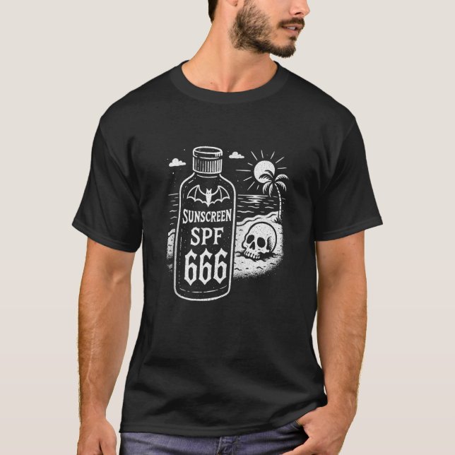 T-shirt Crème Solaire Gothique Été SPF 666 Zip  (Devant)
