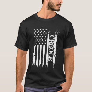 T-shirt Créole États-Unis déprimés avec le drapeau américa