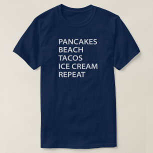 T-shirt Crêpes Plage Tacos Glace Répète