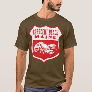 T-shirt Crescent Beach Maine Bouclier rétro Blanc