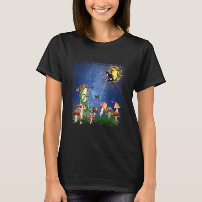 T-shirt Crescent Lune Tarot Chat esthétique (Devant)