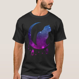T-shirt Crescent Moon Chat Mystique Pastel Goth Spirituel