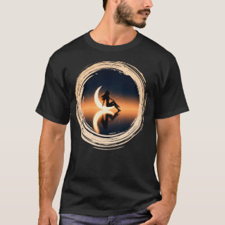T-shirt Crescent Moon Woman – Celestial Moonlight Art Shir