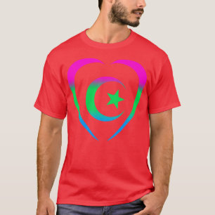 T-shirt Crescent Troisième Culture Coeur Rose Vert Bleu