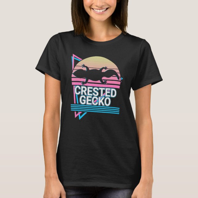 T-shirt Crested Gecko Retro (Devant)
