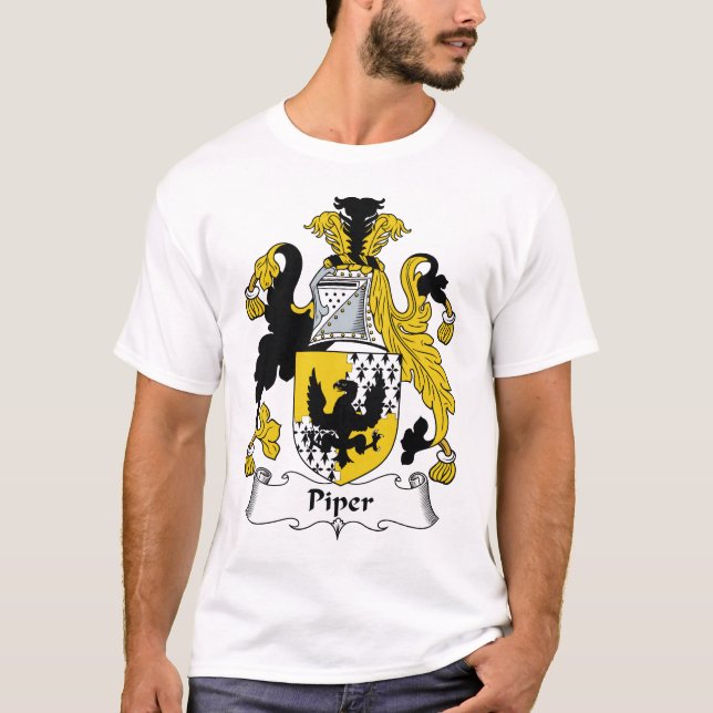 T-shirt Crête de famille de joueur de pipeau (Devant)