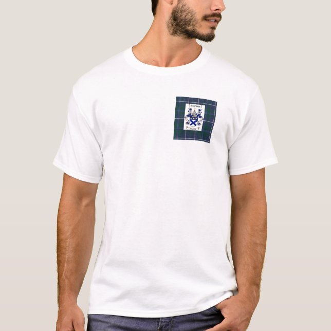 T-shirt Crête de Kirkpatrick sur le tartan de bleu de (Devant)