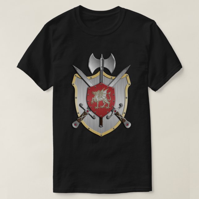 T-shirt Crête d'héraldique de Sigil de dragon (Design devant)