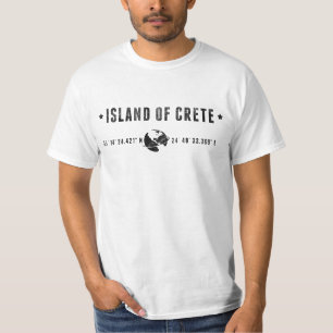 T-shirt Crète Grèce Coordonnées Typographie Minimaliste