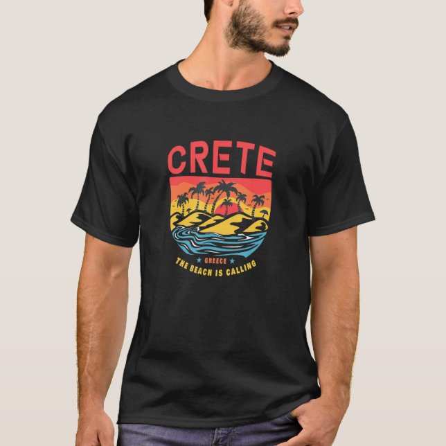 T-shirt Crète Grèce Souvenir Été Stations Plage grecque (Devant)