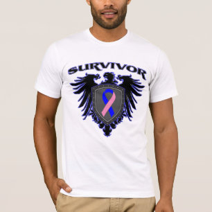 T-shirt Crête masculine de survivant de cancer du sein