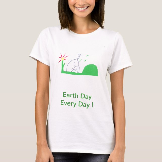 T-shirt Creusement de chien de jour de la terre (Devant)