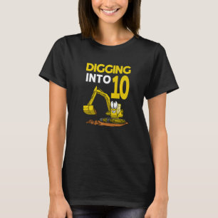 T-shirt Creuser Dans 10 Excavateurs Anniversaire