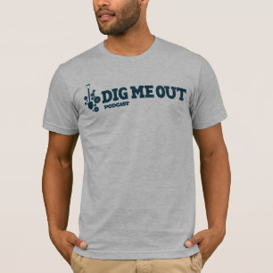 T-shirt Creusez-moi logo horizontal bleu sur Heather grise