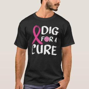 T-shirt Creusez Pour Un Remède Volleyball Octobre Ruban de