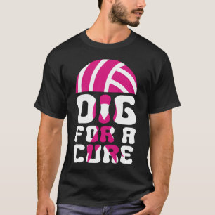 T-shirt Creusez pour une guérison Volleyball Octobre Cance