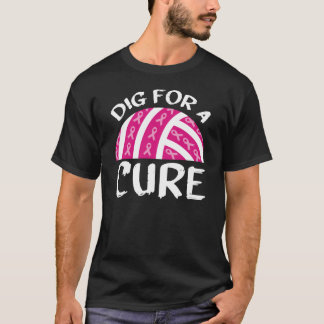 T-shirt Creusez Pour Une Guérison Volleyball Octobre Cance