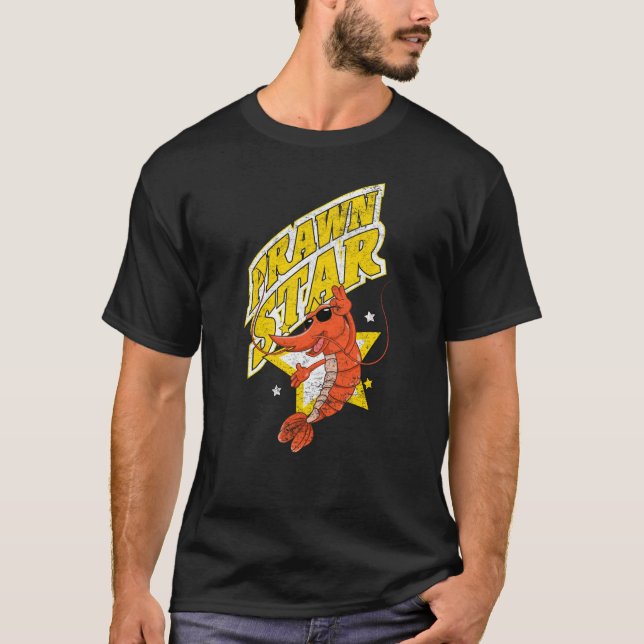 T-shirt Crevettes Funny Prawn Star Coquillages rétro et po (Devant)