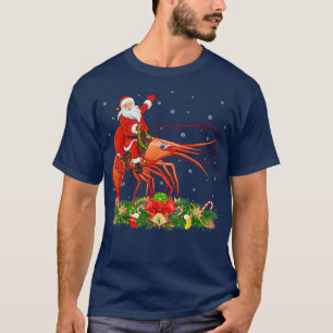 T-shirt Crevettes Poisson Amoureux Noël Amusant Père Noël 