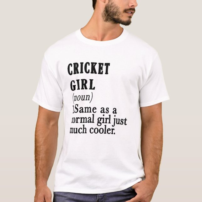T-shirt cricket girl like a normal girl (Devant)