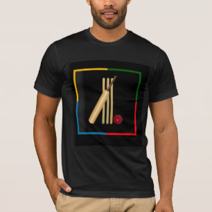 T-shirt Cricket, guichet, batte et balle,