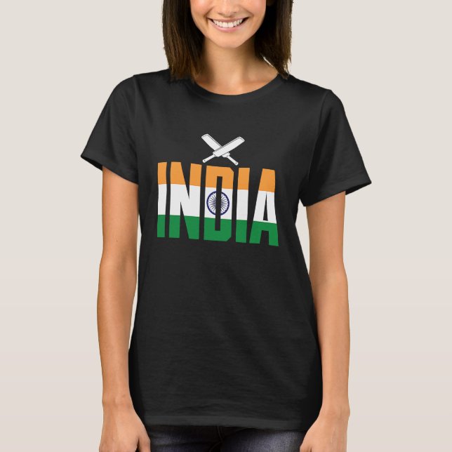 T-shirt Cricket Player Funny Cricket Sport India (Devant)