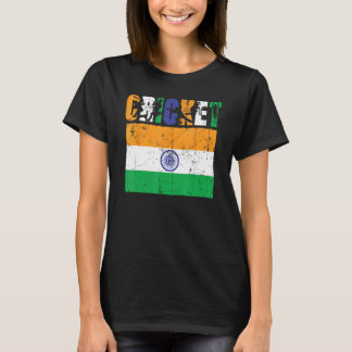 T-shirt Cricket Player Indian Flag For Youth Boys Kids