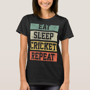 T-shirt Cricket Retro Joueur Vintage Entraînement Cadeau