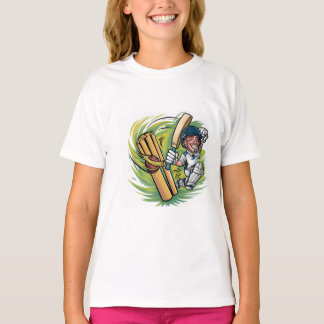 T-shirt Cricketer, balle et chauve-souris avec casquette t