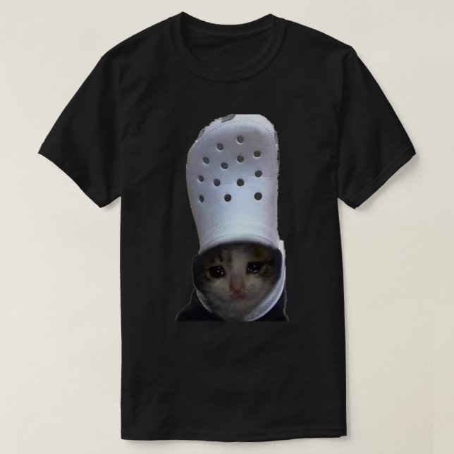 T-shirt Crier Cat Croc mème (Design devant)