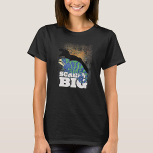 T-shirt Criez Gros Caméléon Avec Ombre De Dinosaure Pour
