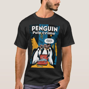 T-shirt Crime de Pulp Penguin - Scène de ruelle noire de p