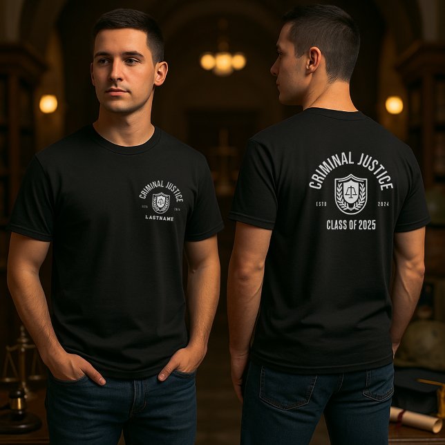 T-shirt Criminal Justice Graduation Personalized (Black Personalized Criminal Justice Graduation T-Shirt)